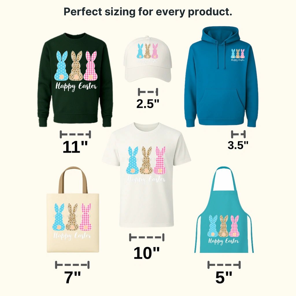 Bunnies Happy Easter Design- DTF heat transfer - transferlegend