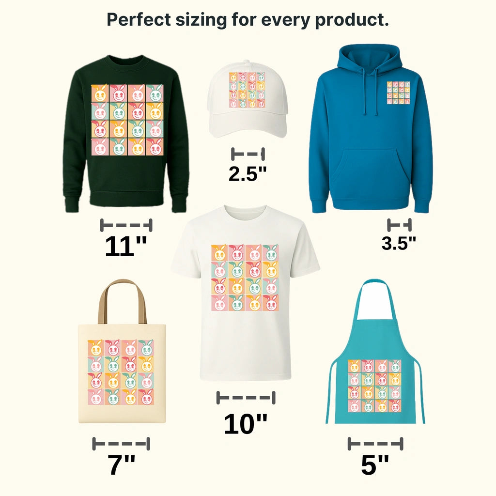 Smiley Bunnies Easter Design - DTF heat transfer - transferlegend