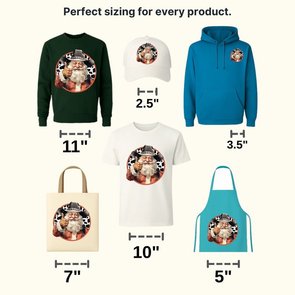 COWBOY SANTA WESTERN Christmas Design - DTF heat transfer - transferlegend