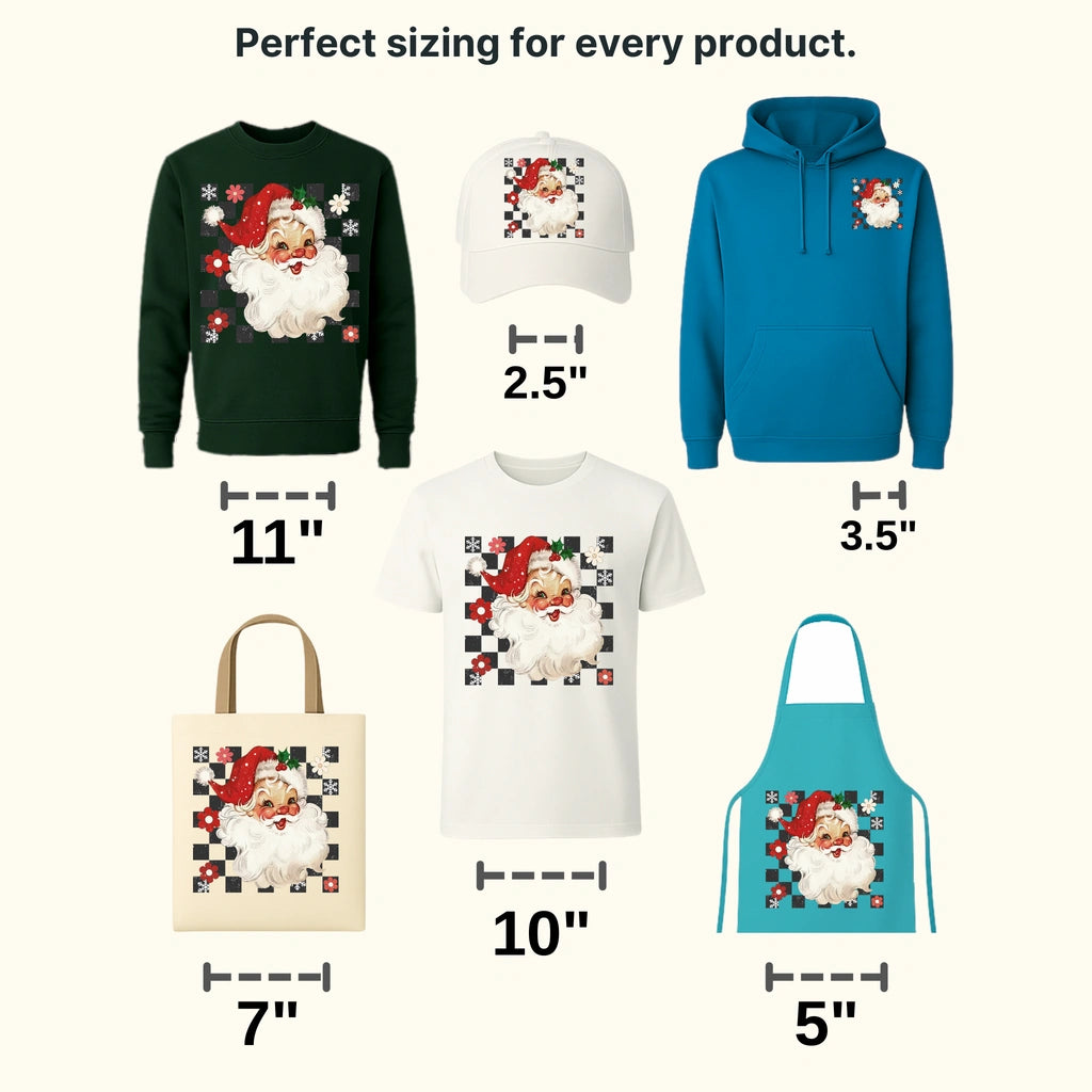 CHECKERED SANTA Christmas Design - DTF heat transfer - transferlegend