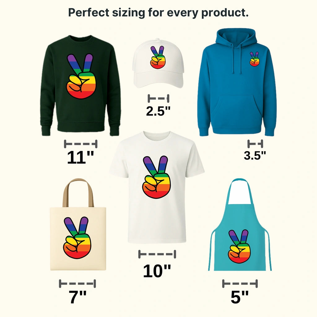 LGBTQ+ Rainbow Peace Sign - LGBTQ Pride Design - DTF heat transfer - transferlegend