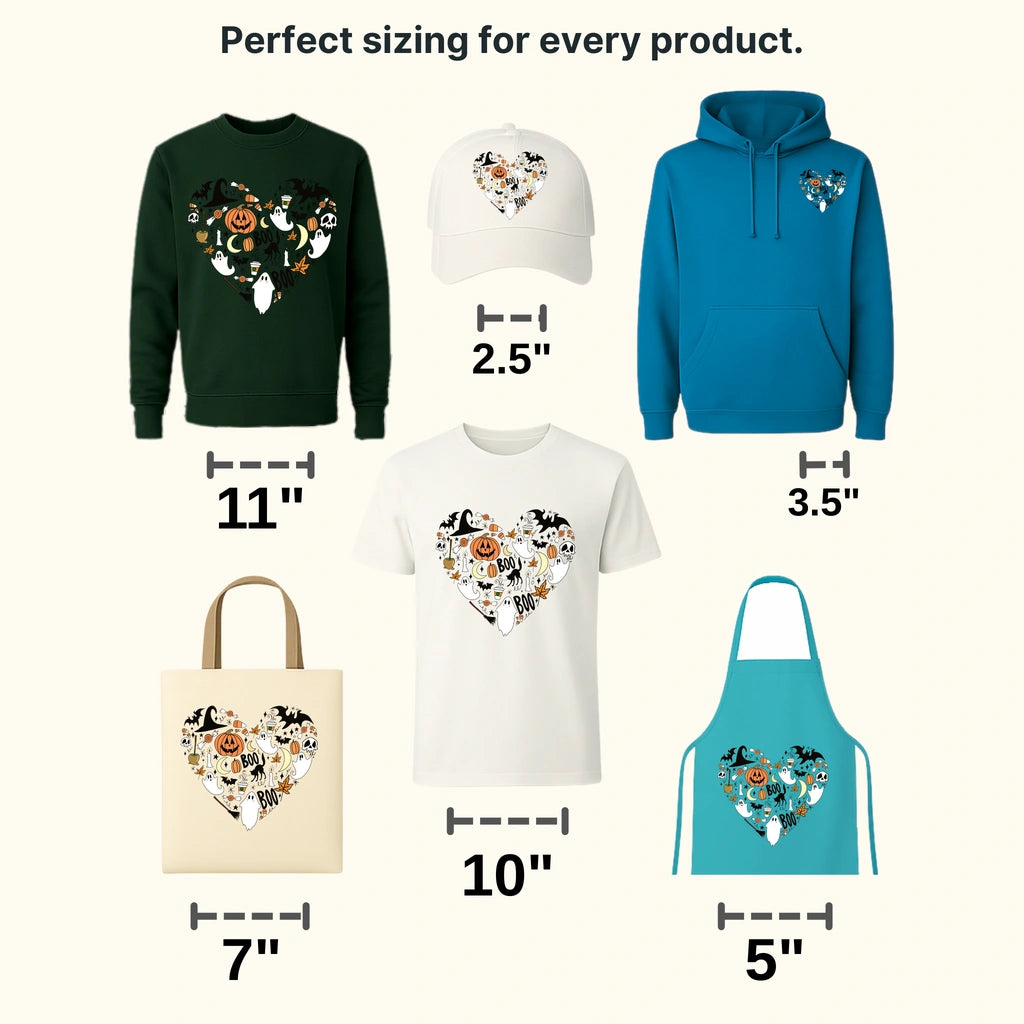 Halloween Heart Boo Pumpkin Design - DTF heat transfer - transferlegend