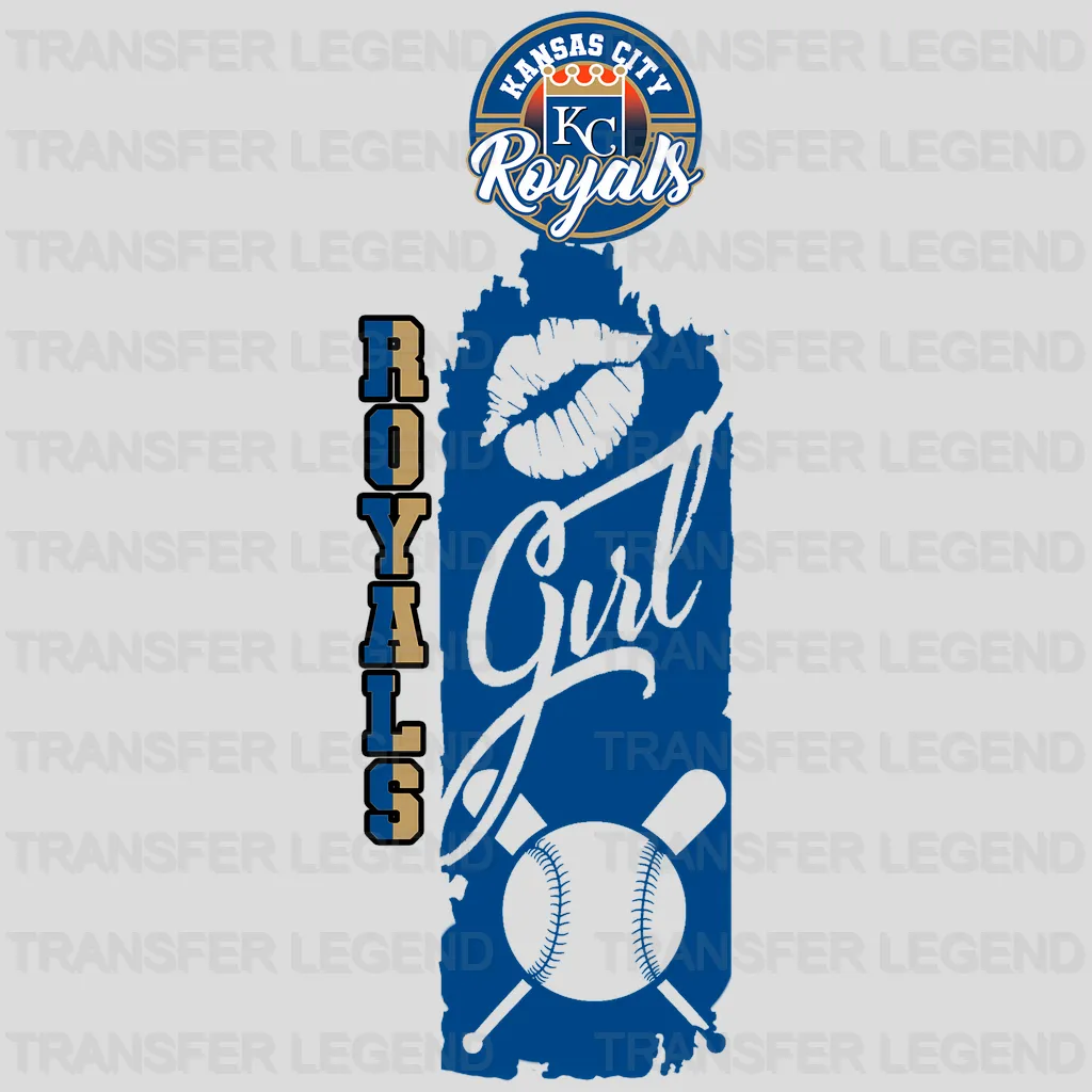 Kansas City Royals MLB Circle Logo With Stitch - DTF Iron On Transfer