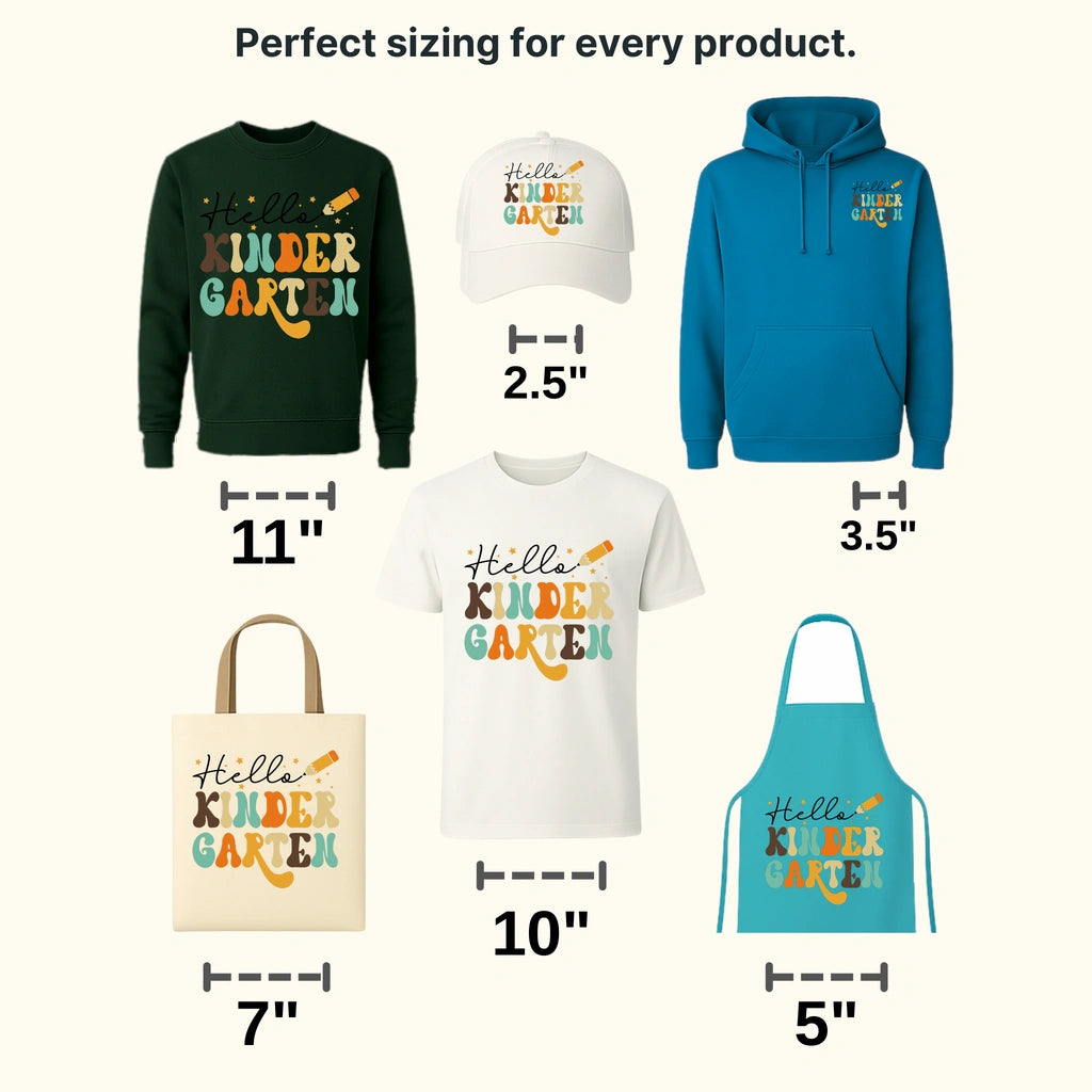 Hello Kindergarten - First Day Of School - Back to School - Design - DTF heat transfer - transferlegend