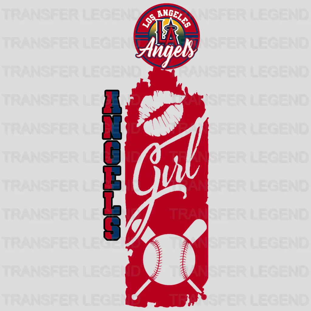 Los Angeles Angels MLB Vertical Bookmark Style Strip Logo - DTF Iron On Transfer