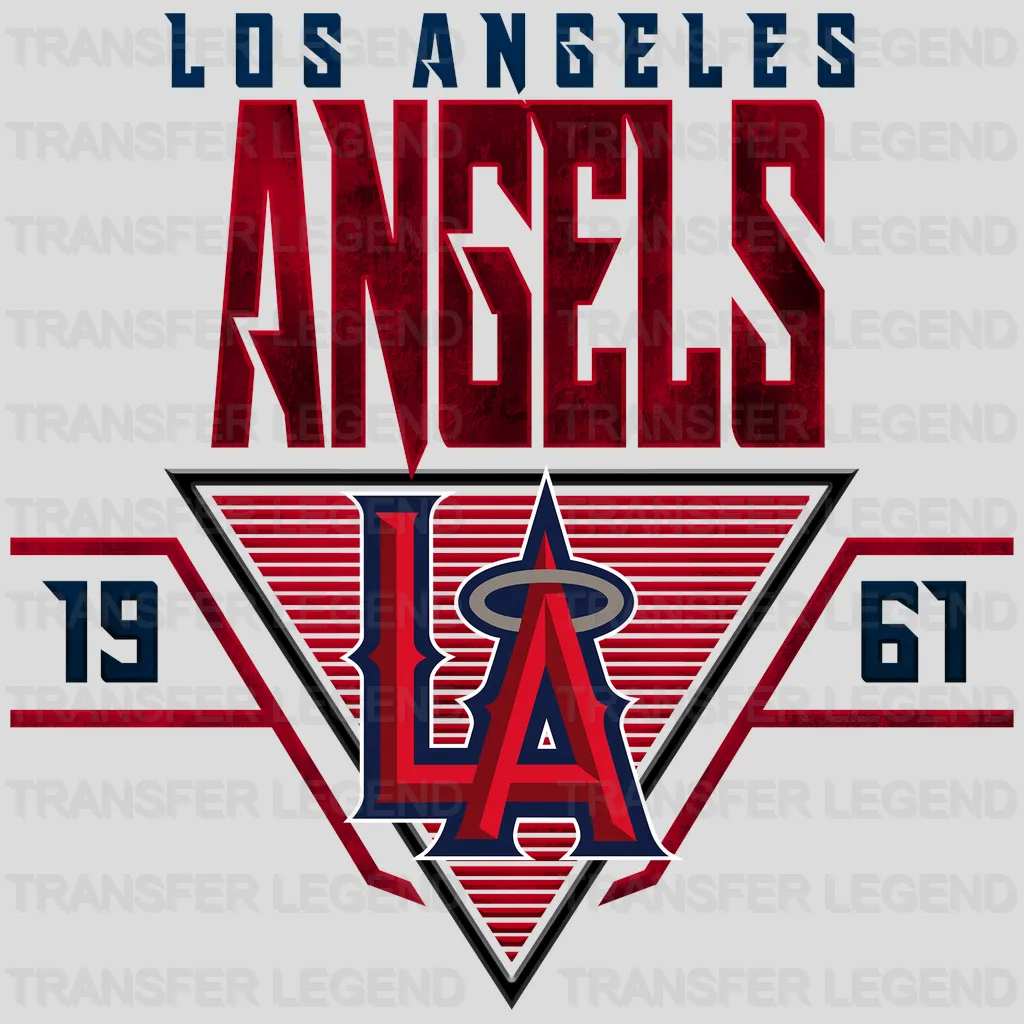 Los Angeles Angels MLB Triangle Shield Logo Graphic - DTF Iron On Transfer