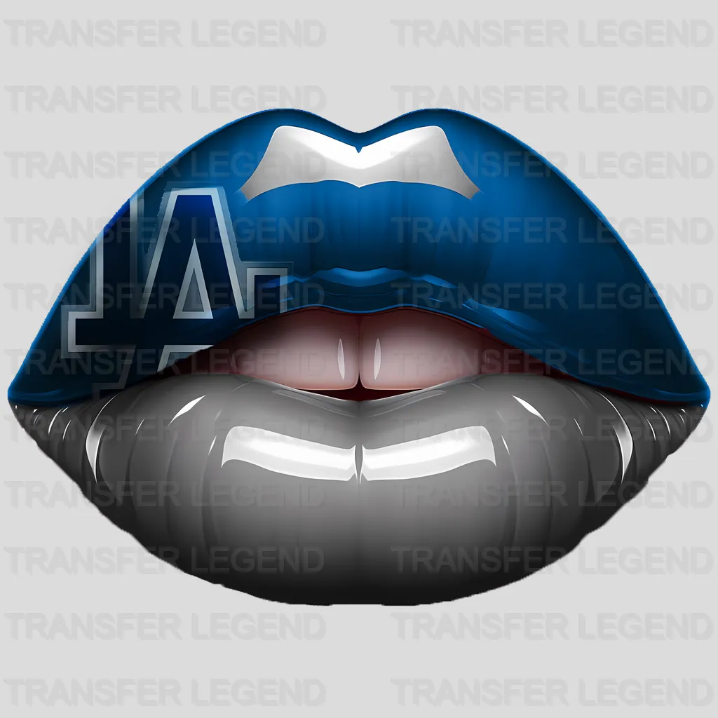 Los Angeles Dodgers MLB Blue Lips & Logo Art Illustration - DTF Iron On Transfer