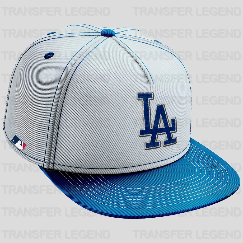 Los Angeles Dodgers MLB Realistic Grey Cap Hat Mockup - DTF Iron On Transfer