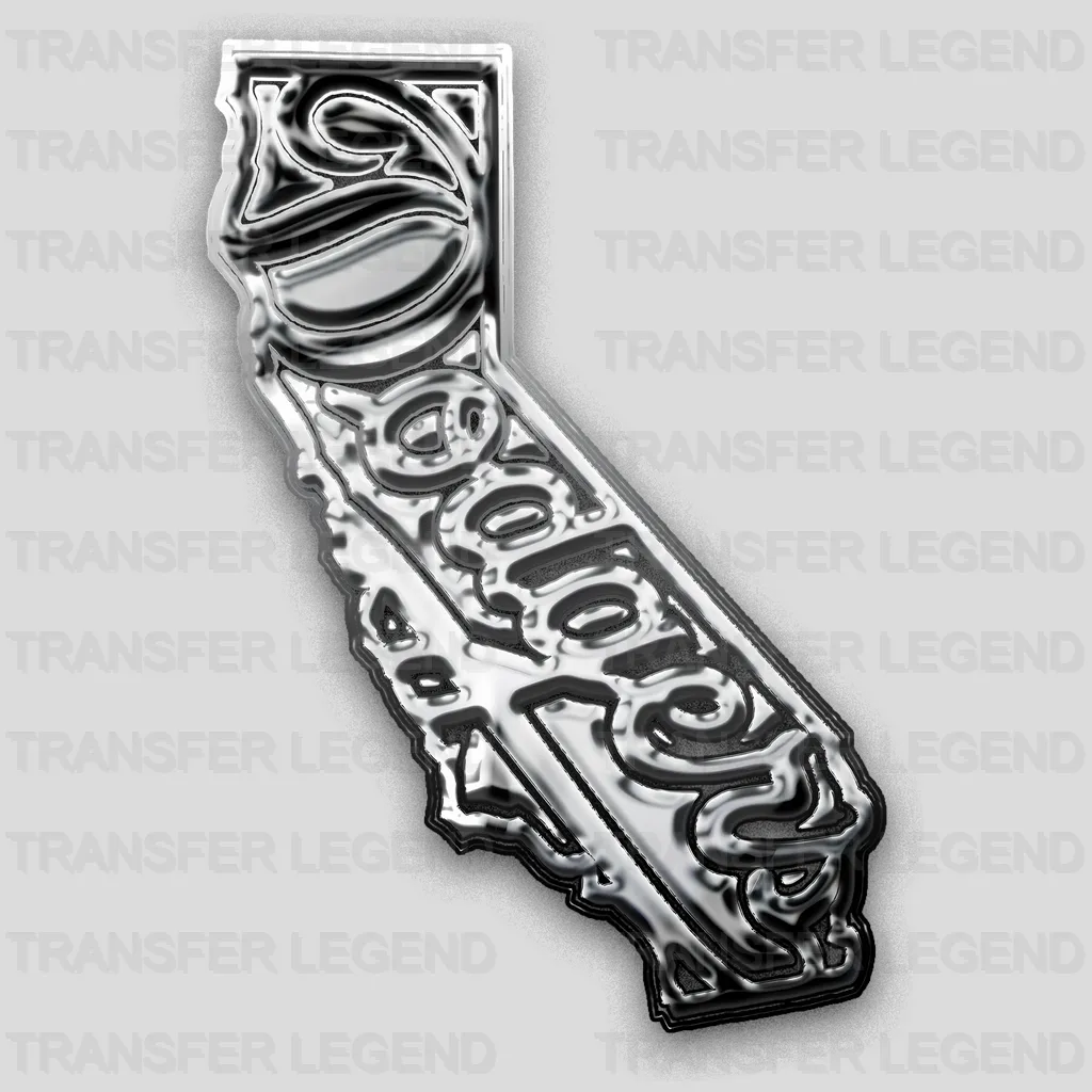Los Angeles Dodgers MLB California State Map Typography - DTF Iron On Transfer