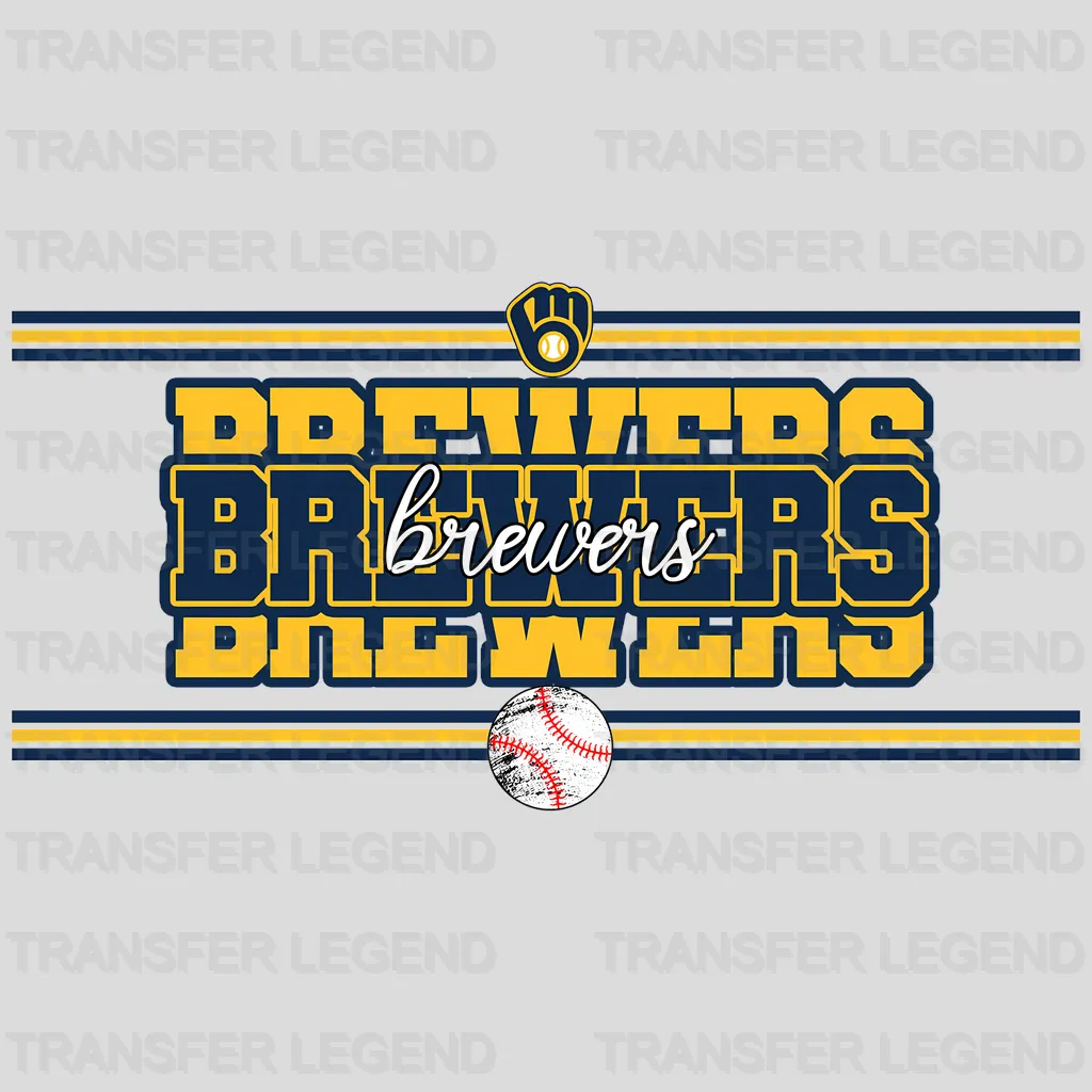 Milwaukee Brewers MLB Text Logo Banner Graphic - DTF Iron On Transfer