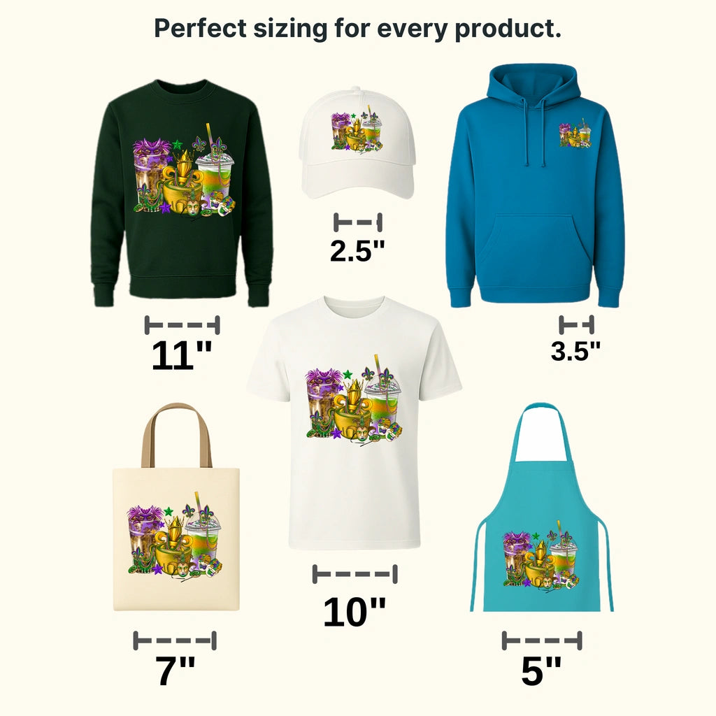 Cup Of Mardi Gras Design- Mardi Gras DTF heat transfer - transferlegend