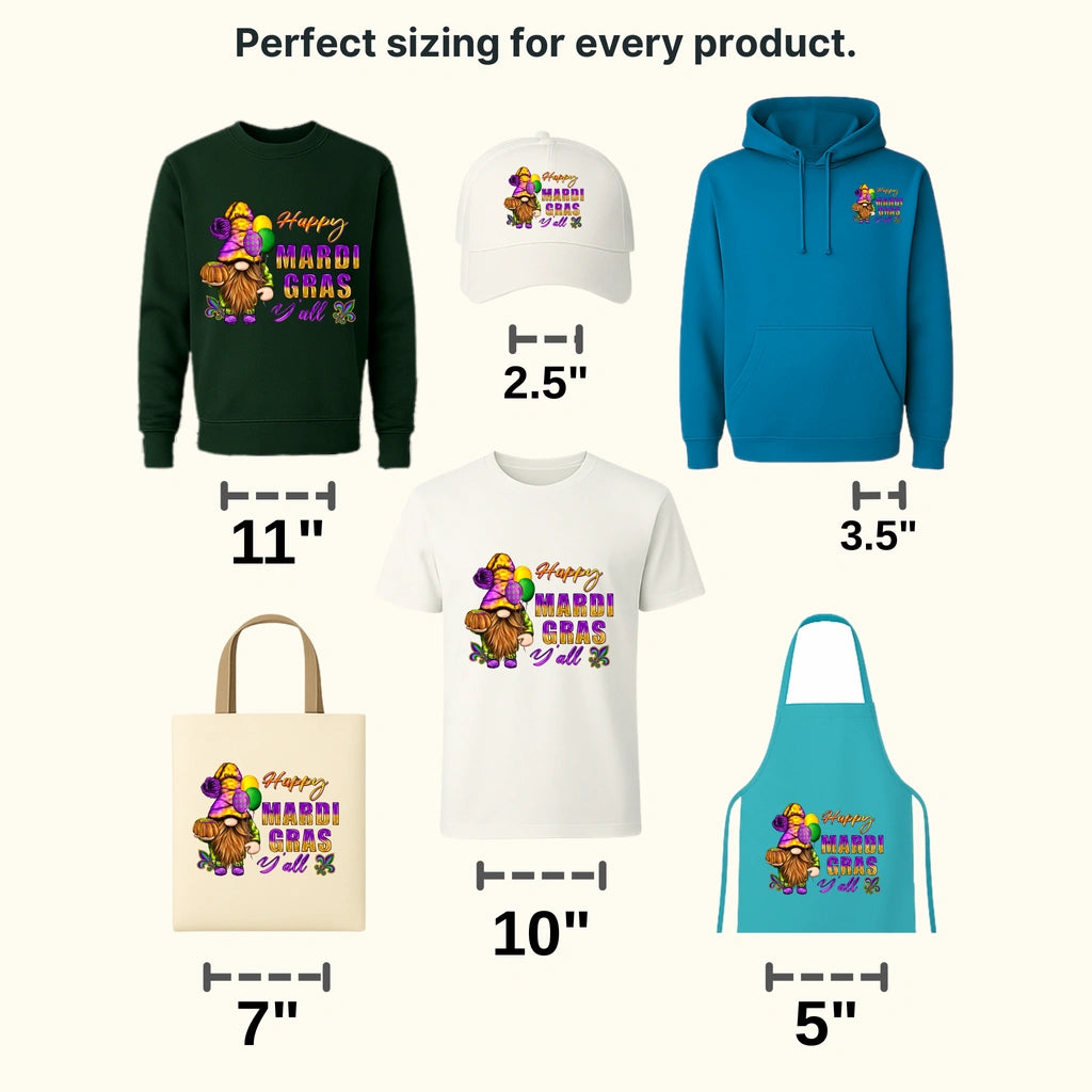 Happy Mardi Gras Y'all Design- Mardi Gras DTF heat transfer - transferlegend