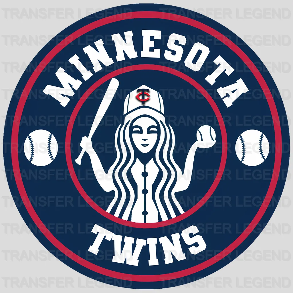 Minnesota Twins MLB Circle Badge Girl Silhouette Logo - DTF Iron On Transfer