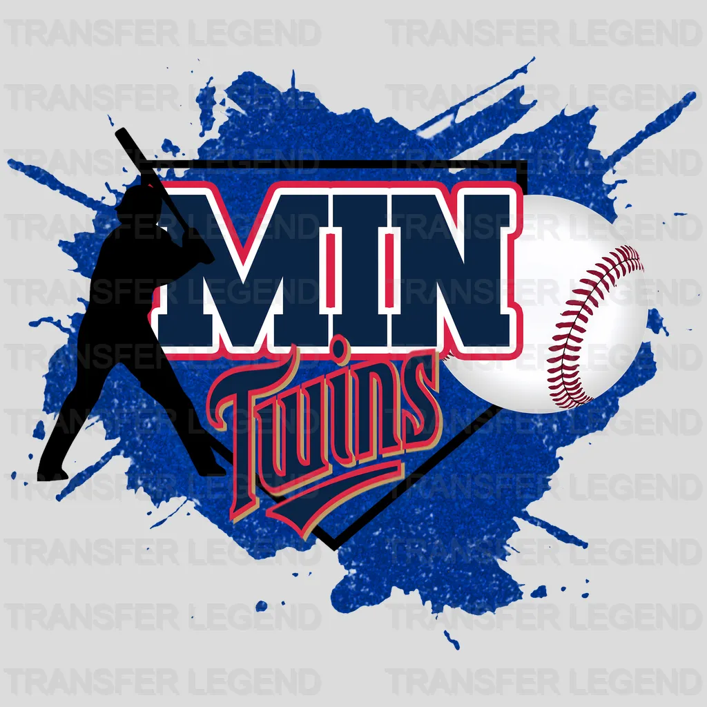 Minnesota Twins MLB Min Text Batter Splash Art - DTF Iron On Transfer