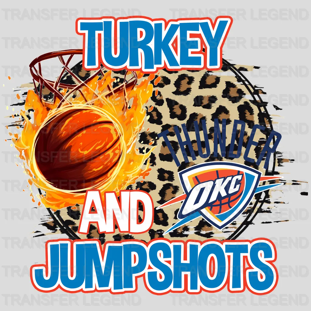 Oklahoma City Thunder NBA Oklahoma City Turkey And Jumpshots DTF Iron On Transfer