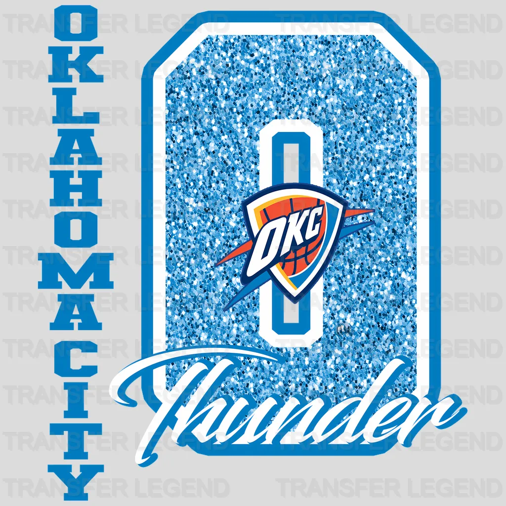 Oklahoma City Thunder NBA Glitter Chenille Letter O Logo - DTF Iron On Transfer