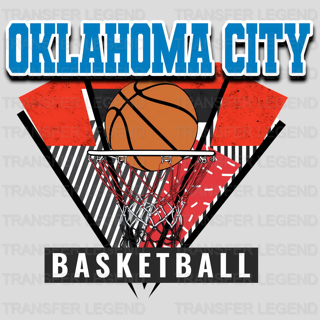 Oklahoma City Thunder NBA Triangle Geometric Art - DTF Iron On Transfer