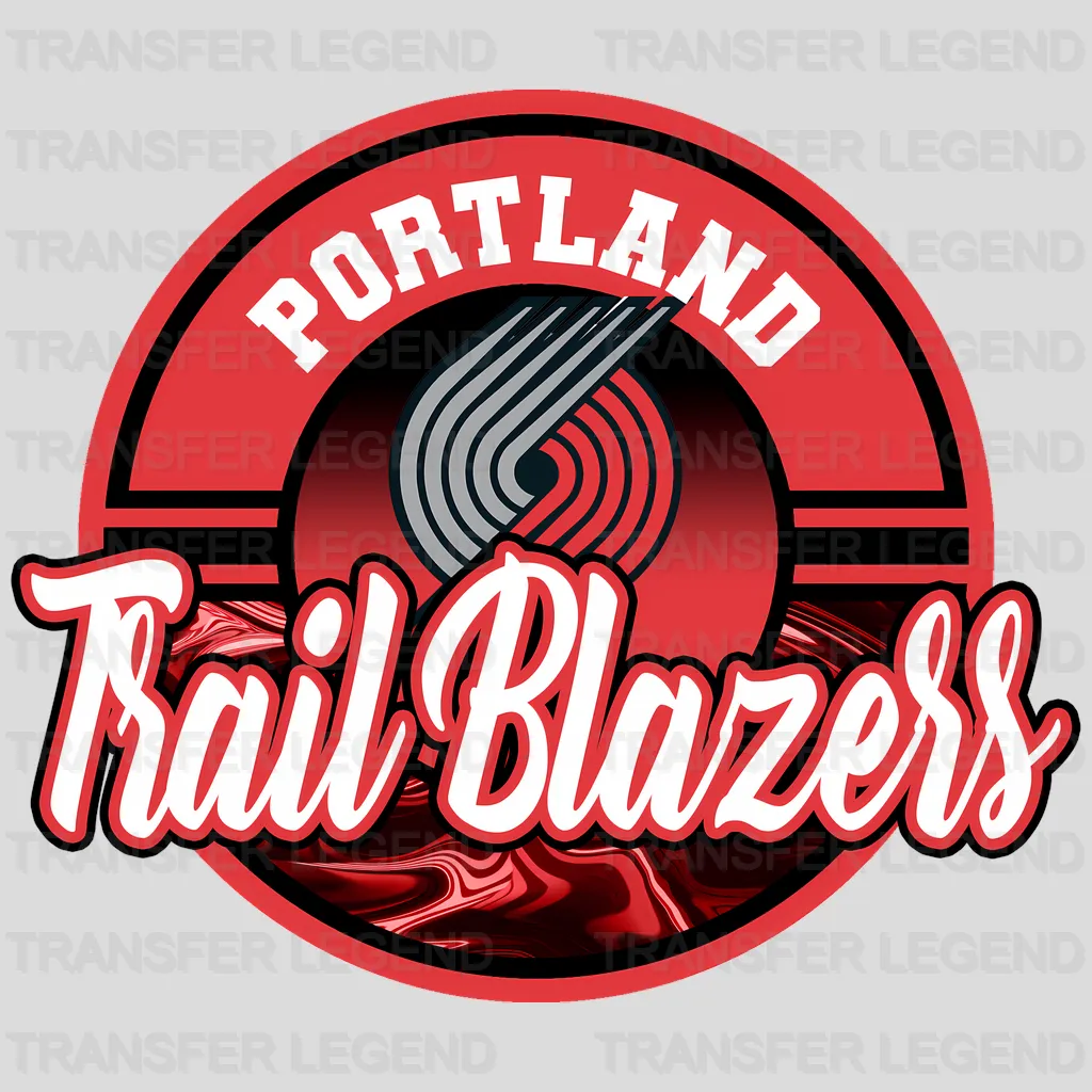 Portland Trail Blazers NBA Classic Circle Logo Badge - DTF Iron On Transfer