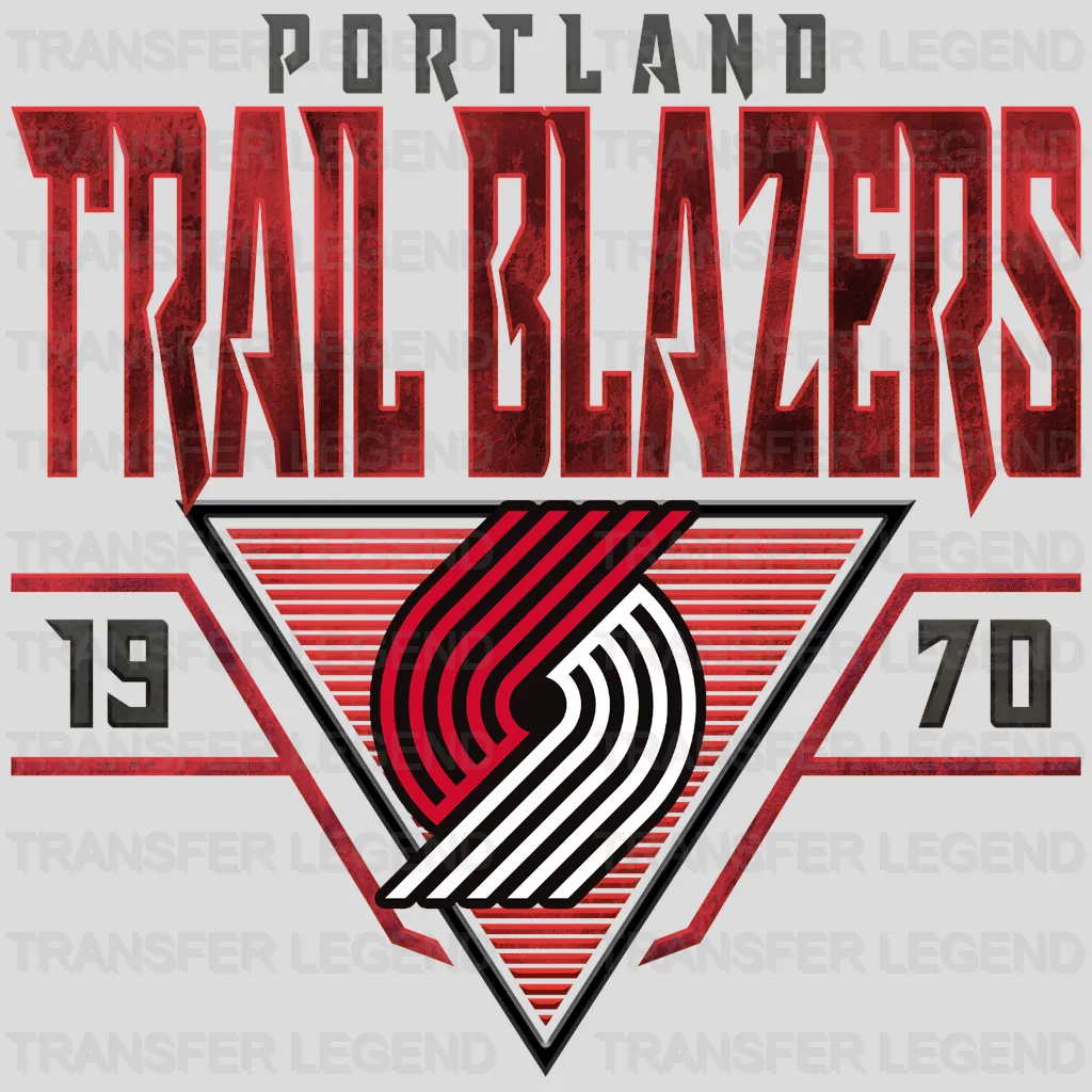 Portland Trail Blazers NBA Triangle Banner Logo - DTF Iron On Transfer