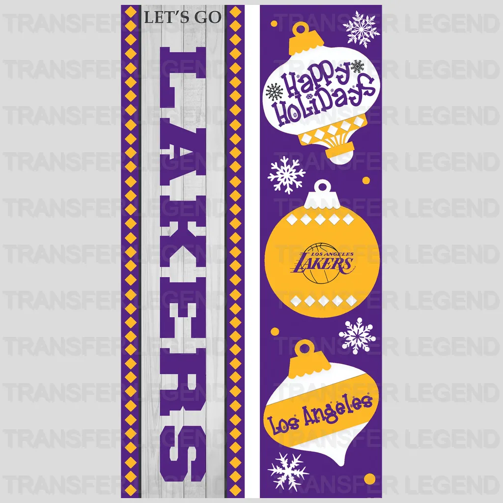Los Angeles Lakers NBA Vertical Strip Banner Logo Purple - DTF Iron On Transfer
