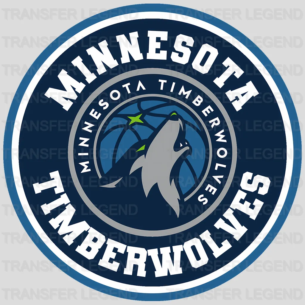 Minnesota Timberwolves NBA Primary Logo Circle Badge - DTF Iron On Transfer