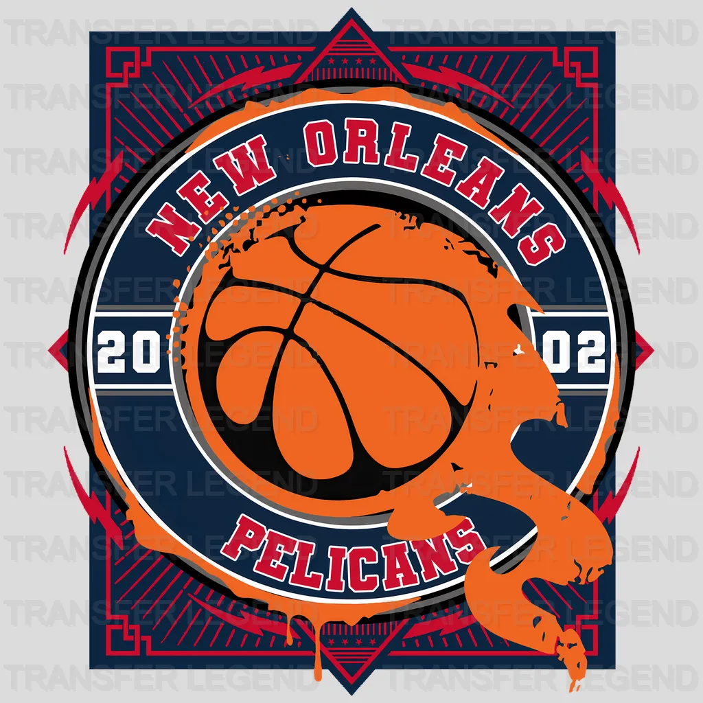 New Orleans Pelicans NBA Orange Shape Logo Art - DTF Iron On Transfer