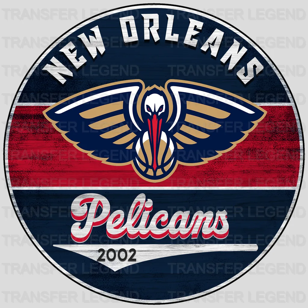 New Orleans Pelicans NBA New Orleans Est 2002 DTF Iron On Transfer