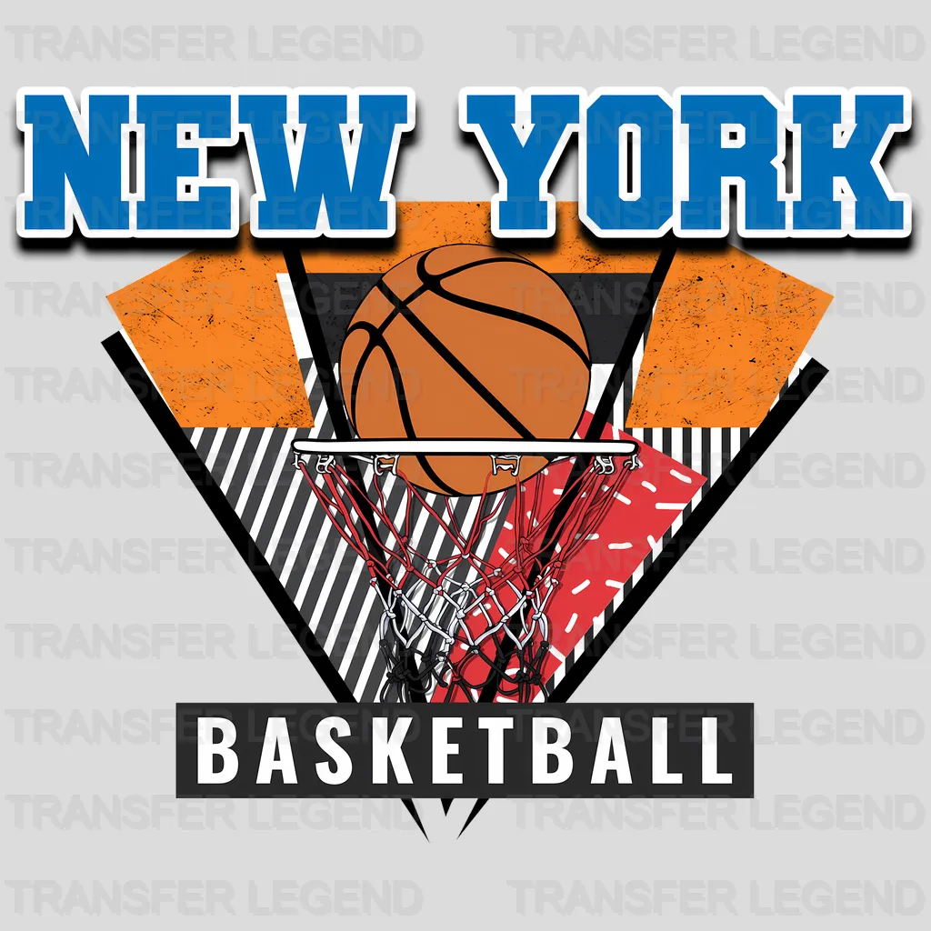 New York Knicks NBA Triangle Geometric Art - DTF Iron On Transfer