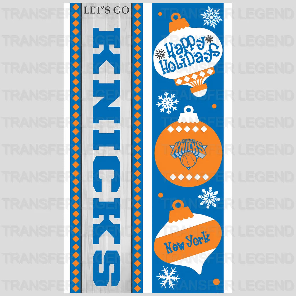 New York Knicks NBA Vertical Strip Banner Logo White - DTF Iron On Transfer