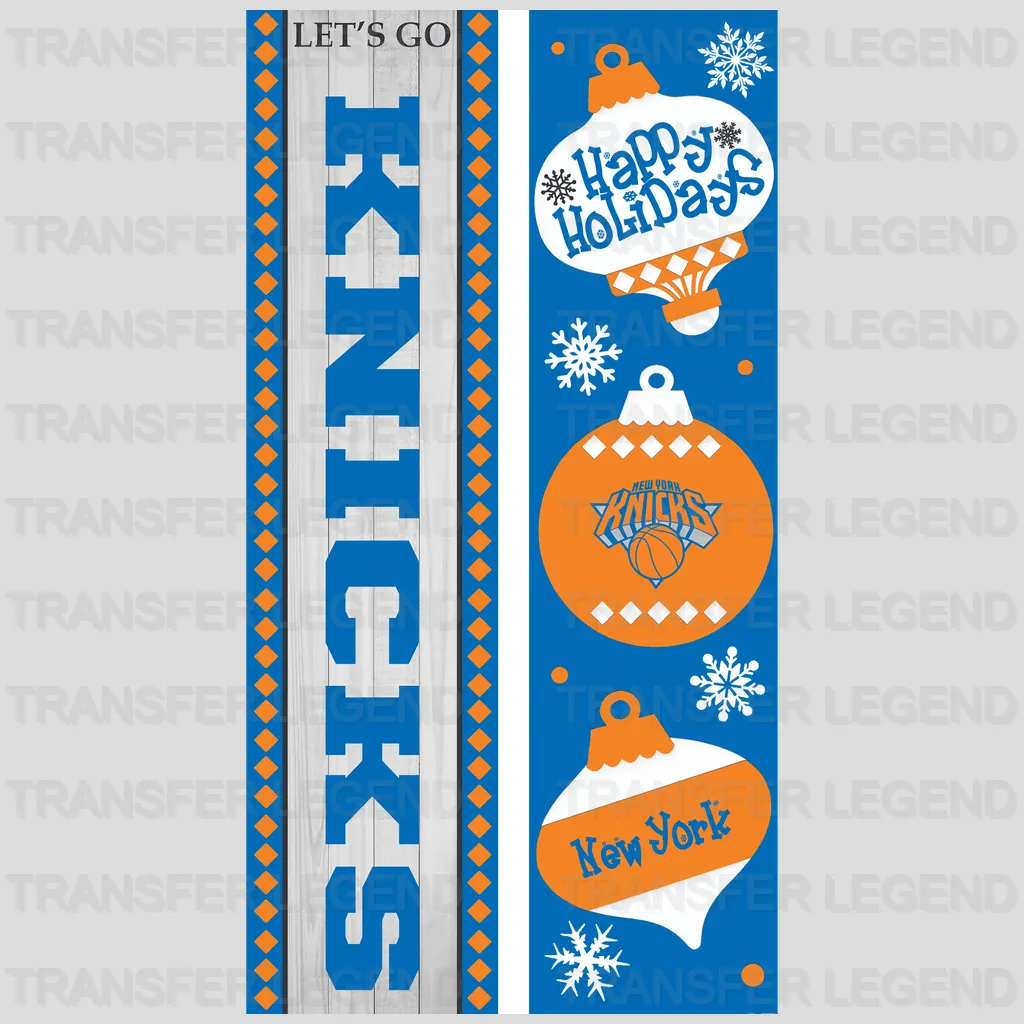 New York Knicks NBA Vertical Strip Banner Logo Patterned - DTF Iron On Transfer