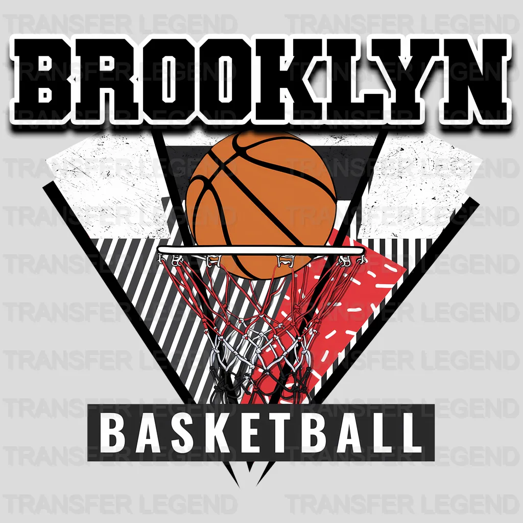 Brooklyn Nets NBA Triangle Geometric Art - DTF Iron On Transfer