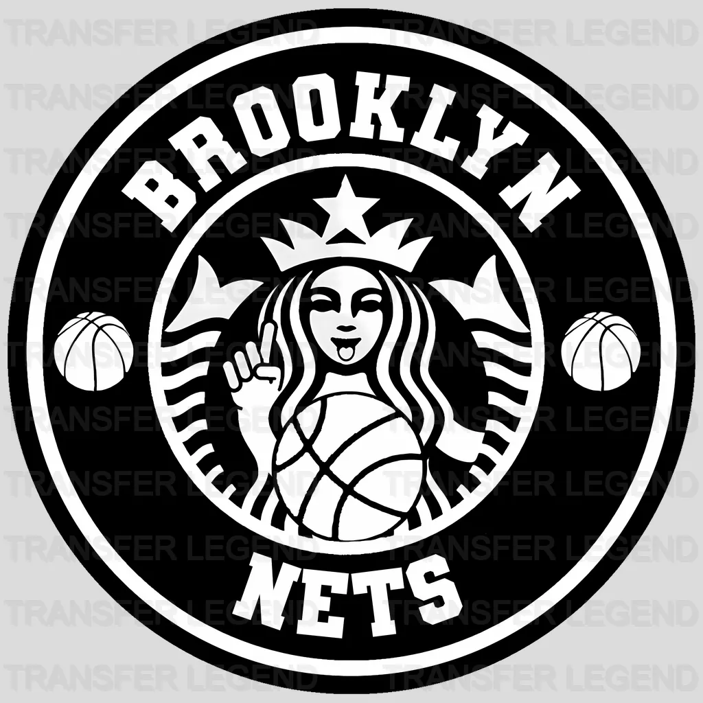Brooklyn Nets NBA Coffee Logo Parody Emblem - DTF Iron On Transfer
