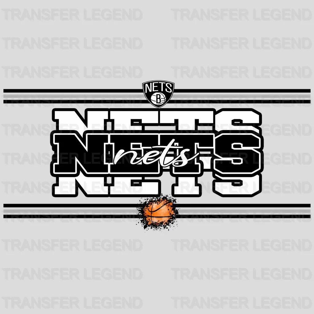 Brooklyn Nets NBA Text Logo Strip Banner - DTF Iron On Transfer