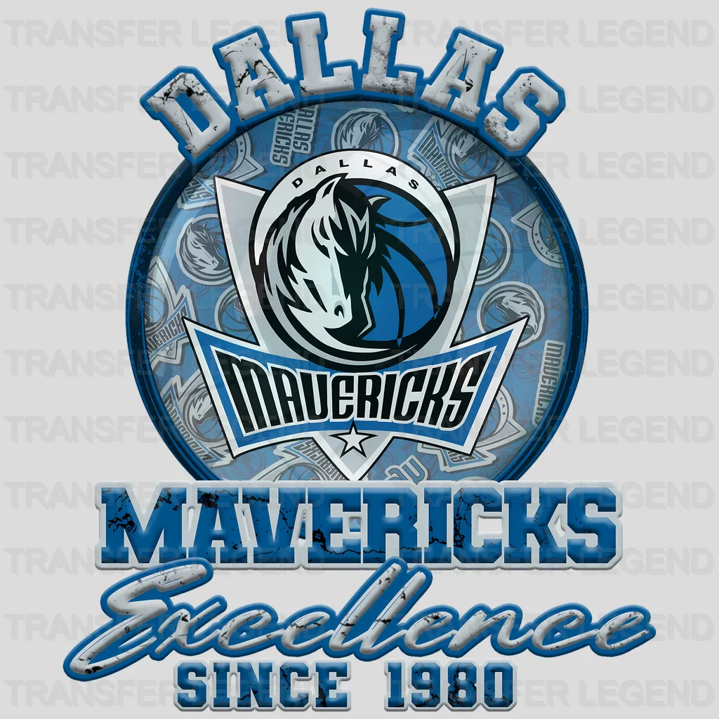 Dallas Mavericks NBA Excellence Since 1980 DTF Iron On Transfer