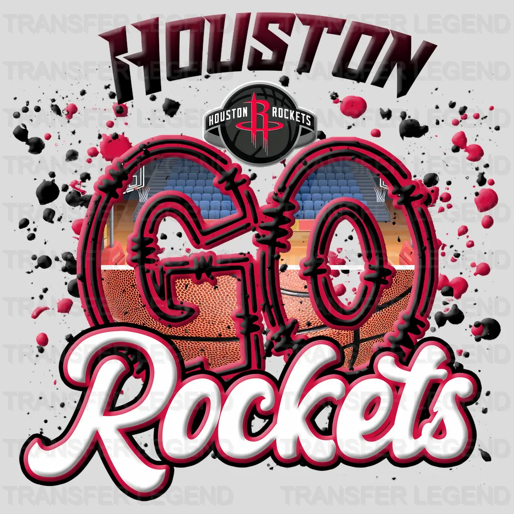 Houston Rockets NBA Go Rockets DTF Iron On Transfer
