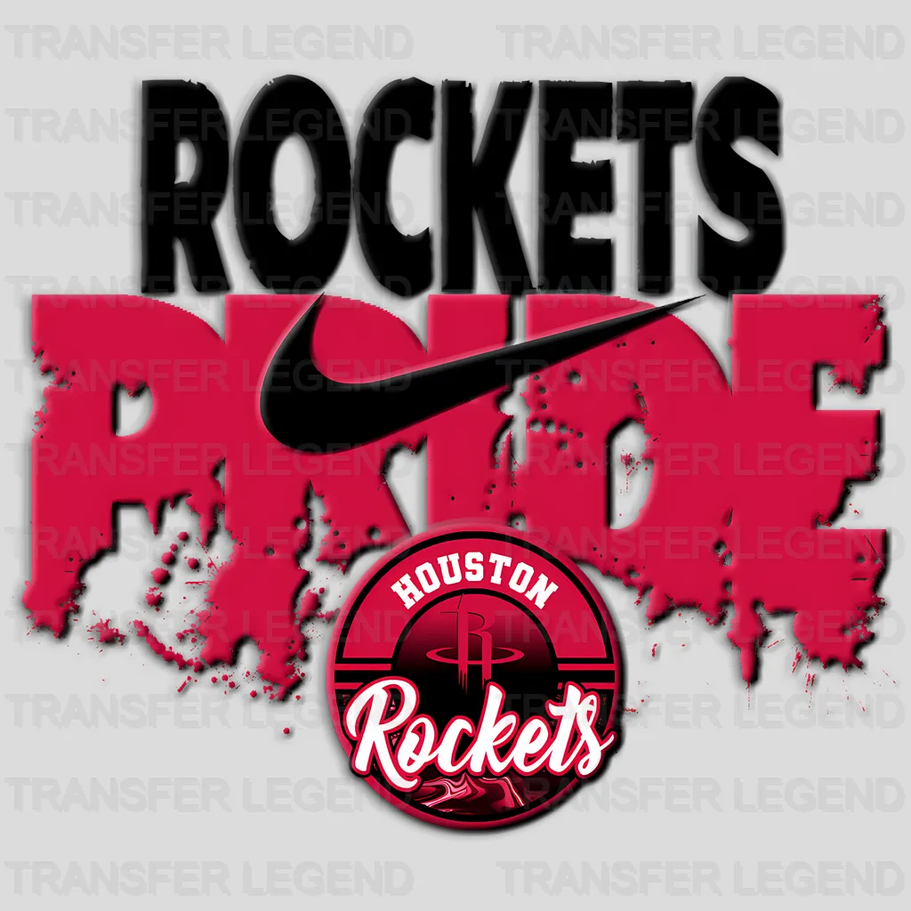 Houston Rockets NBA Red Lips Logo Art Illustration - DTF Iron On Transfer