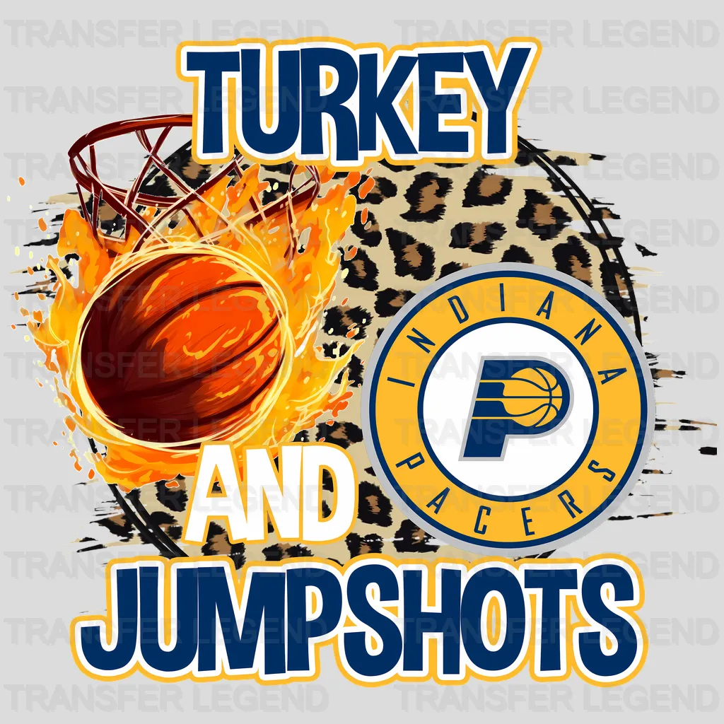 Indiana Pacers NBA Turkey And Jumpshots DTF Iron On Transfer