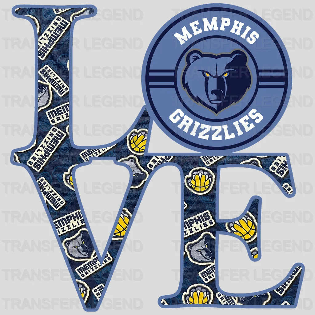 Memphis Grizzlies NBA Love DTF Iron On Transfer