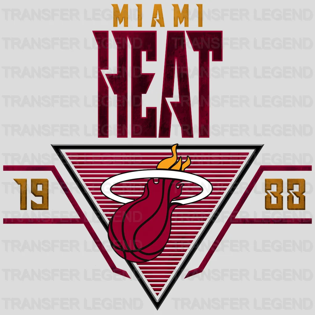 Miami Heat NBA Triangle Banner Logo - DTF Iron On Transfer
