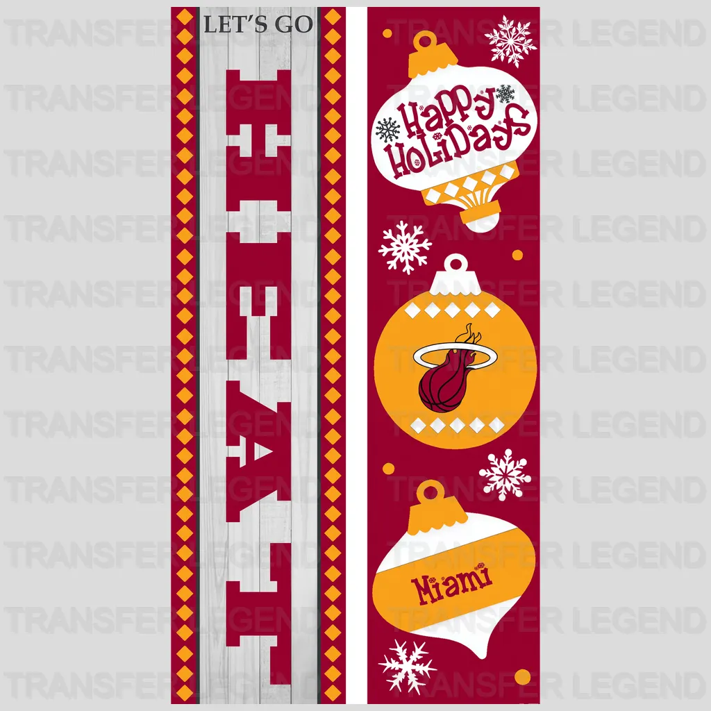 Miami Heat NBA Vertical Strip Banner Logo Patterned - DTF Iron On Transfer