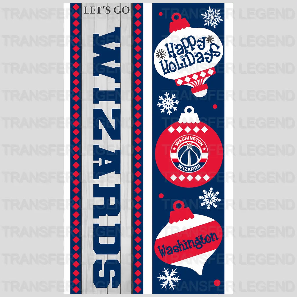 Washington Wizards NBA Vertical Strip Banner Logo White - DTF Iron On Transfer