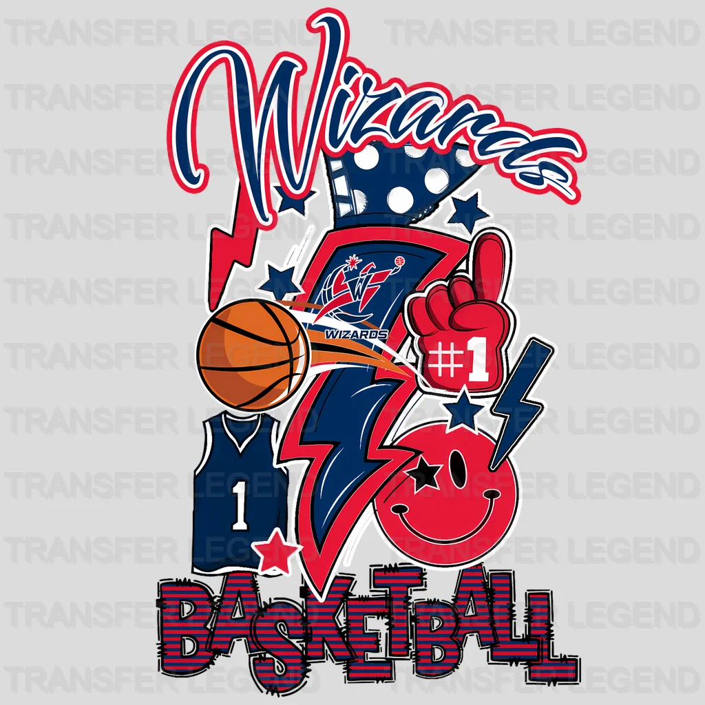 Washington Wizards NBA Cartoon Player Graphic - DTF Iron On Transfer