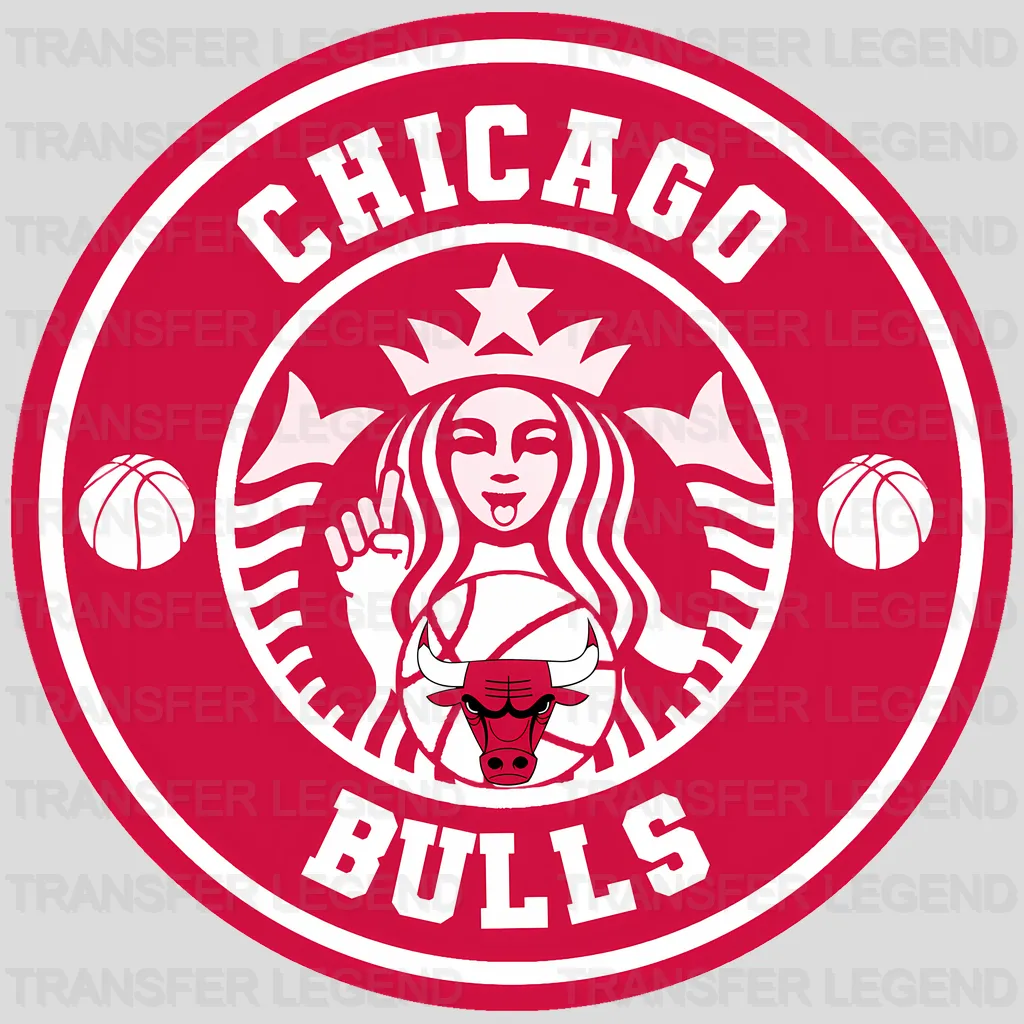 Chicago Bulls NBA Coffee Logo Parody Emblem - DTF Iron On Transfer