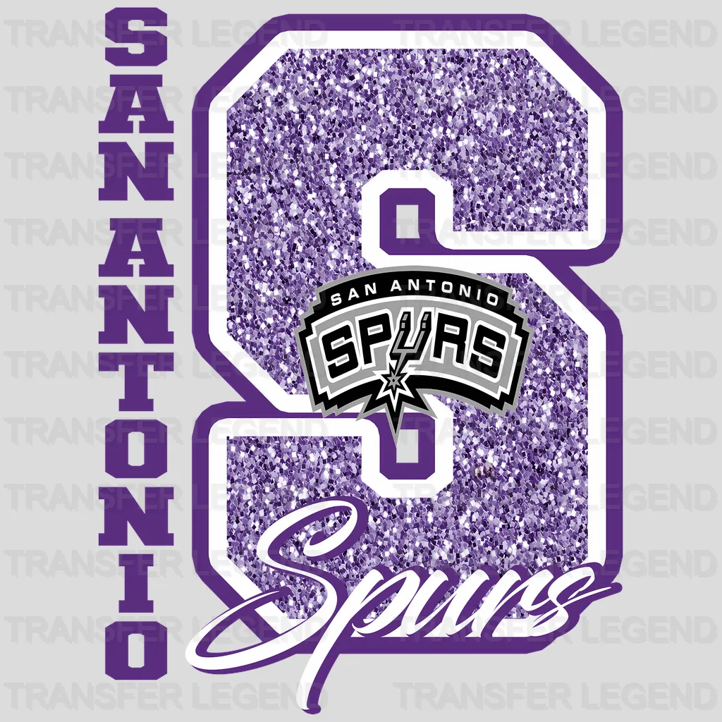 San Antonio Spurs NBA Glitter Chenille Letter S Logo - DTF Iron On Transfer