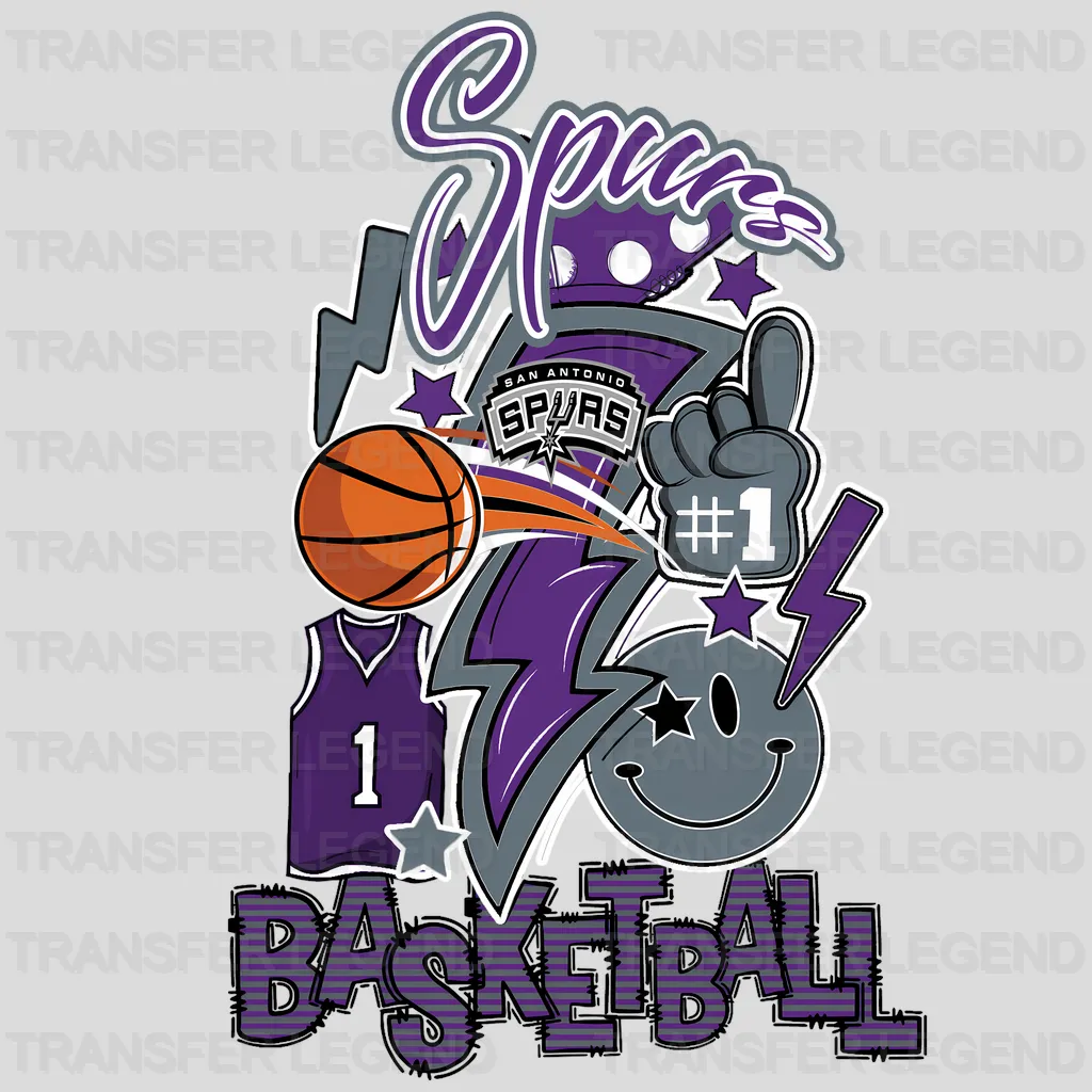 San Antonio Spurs NBA Cartoon Player Graphic - DTF Iron On Transfer