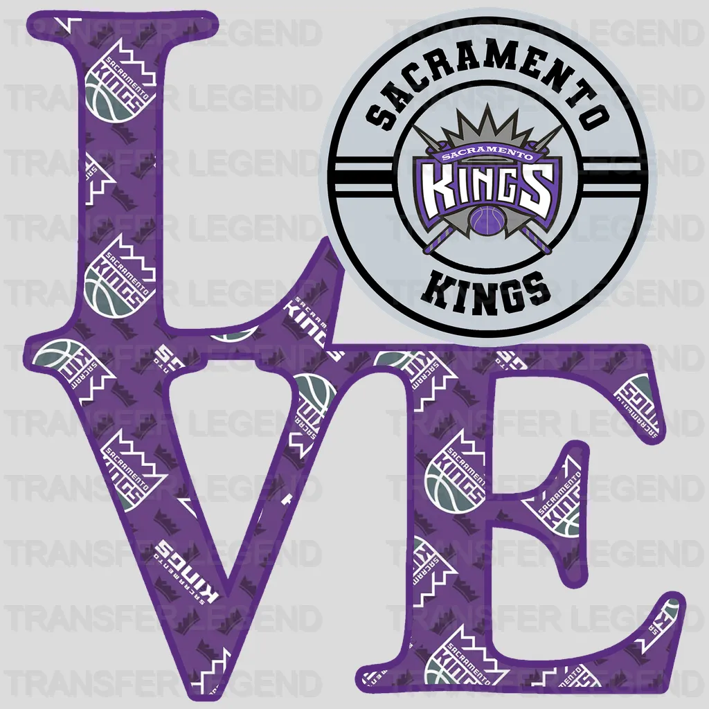 Sacramento Kings NBA Distressed Flag Heart Shape - DTF Iron On Transfer