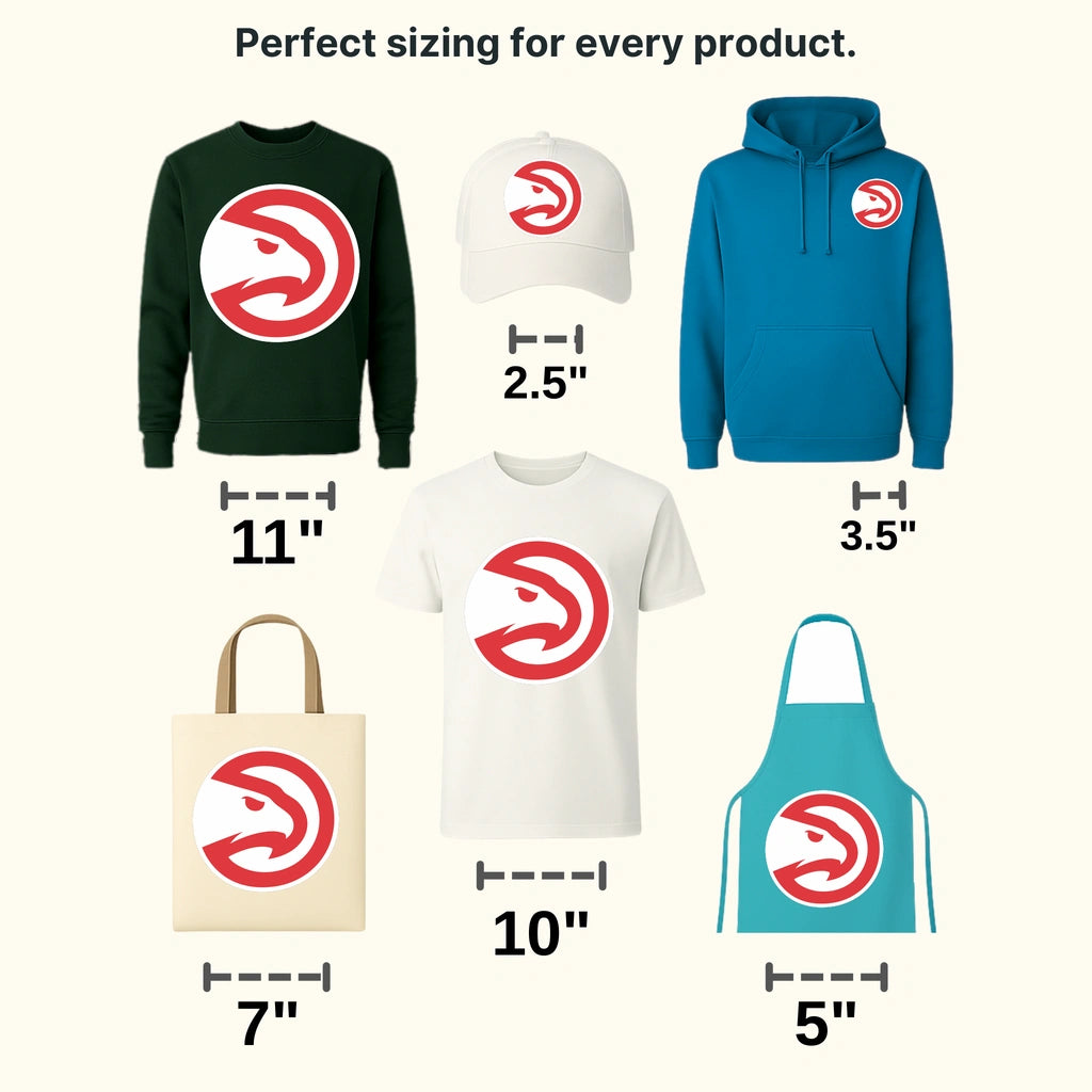 Atlanta Hawks Modern “Pac-Man” Bird Head Primary (Red/White) NBA Design - DTF Heat Transfer