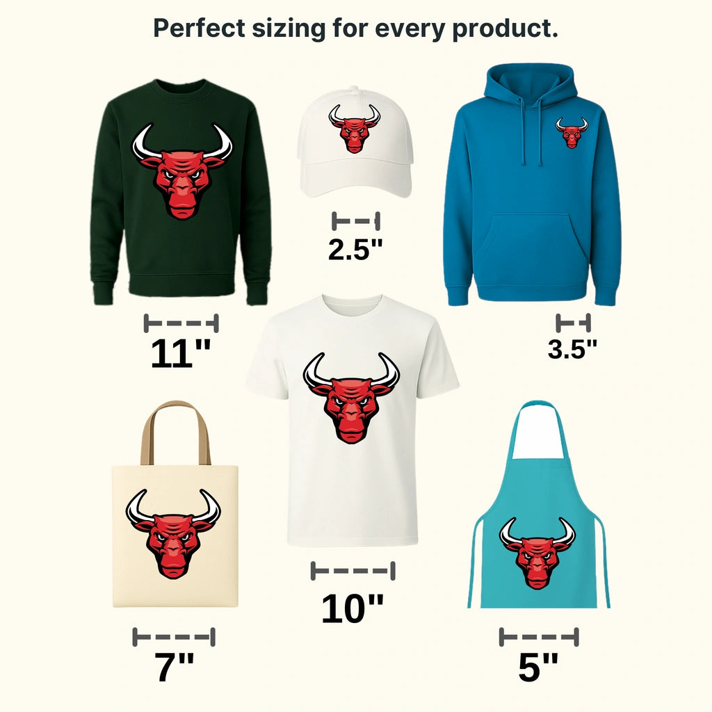 Chicago Bulls Fierce Bull Head (Close-Up) NBA Design - DTF Heat Transfer