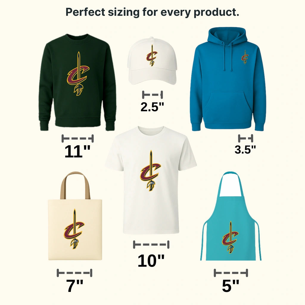 Cleveland Cavaliers Sword Through “C” Primary Mark NBA Design - DTF Heat Transfer