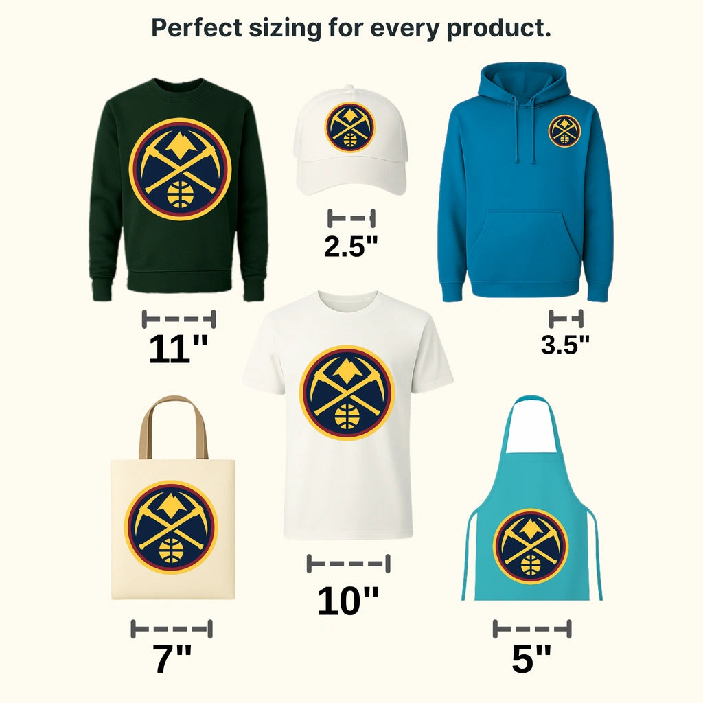 Denver Nuggets Primary Pickaxes Emblem NBA Design - DTF Heat Transfer